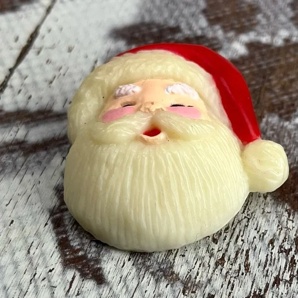 VINTAGE 70s 80s S Lehman Fun World Santa CLAUS Smiling Face Brooch Christmas Pin - Picture 2 of 8